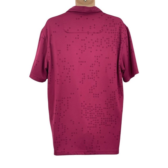 Izod XFG Mens SS Pullover Cool FX Golf Polo Shirt Purple Geometric M - Picture 7 of 7